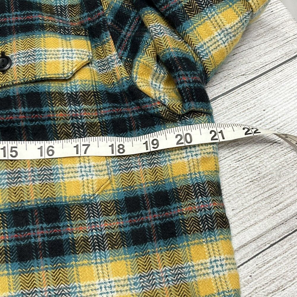 Levis Mens Jackson Worker Yellow Blue Flannel Check Relaxed Fit Shirt Sz S - Picture 8 of 9